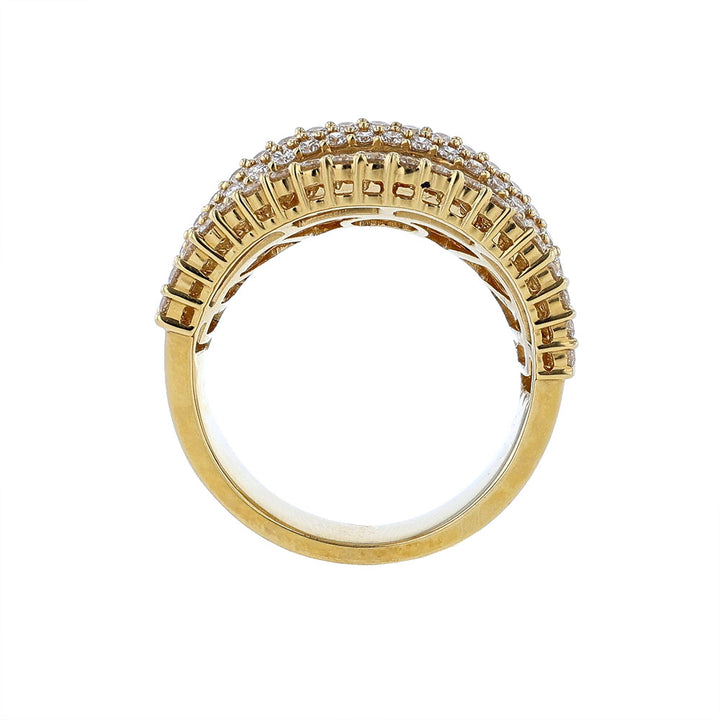 18k Yellow Gold Diamond Concave Ring