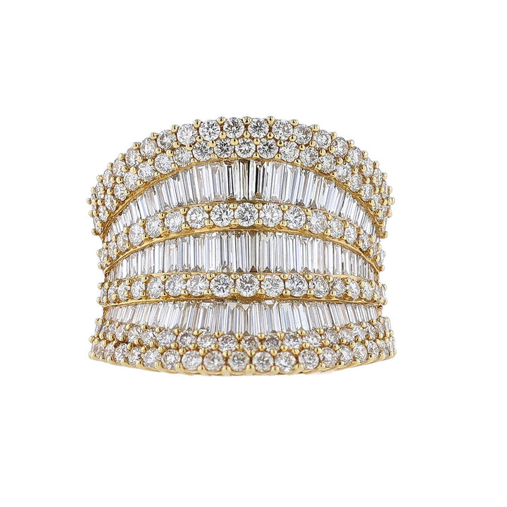 18k Yellow Gold Diamond Concave Ring