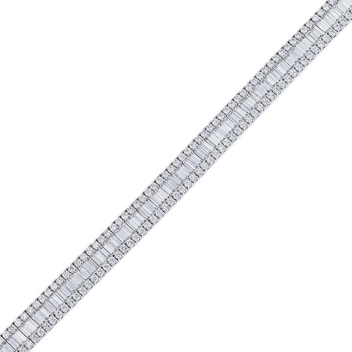18K White Gold Baguette Diamond Bracelet