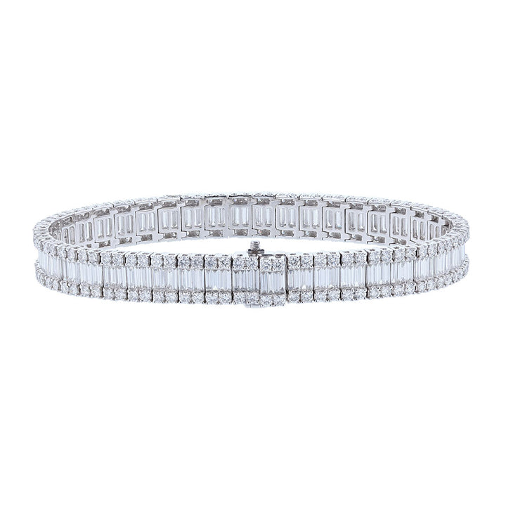 18K White Gold Baguette Diamond Bracelet