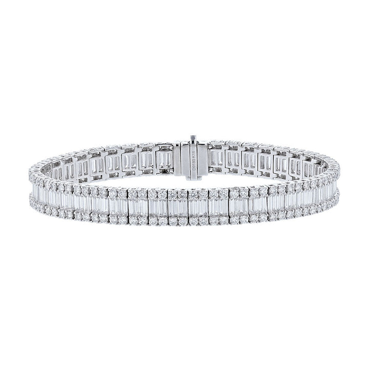 18K White Gold Baguette Diamond Bracelet