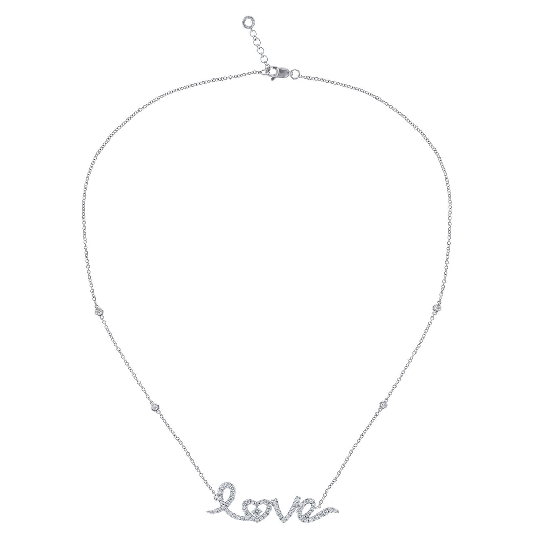Cursive LOVE Diamond Necklace