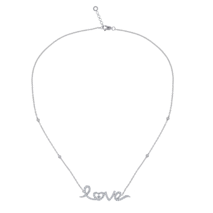 Cursive LOVE Diamond Necklace