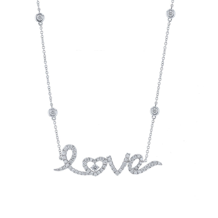 Cursive LOVE Diamond Necklace
