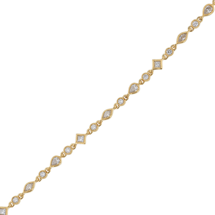 Alternating Bezel Set Diamond Bracelet
