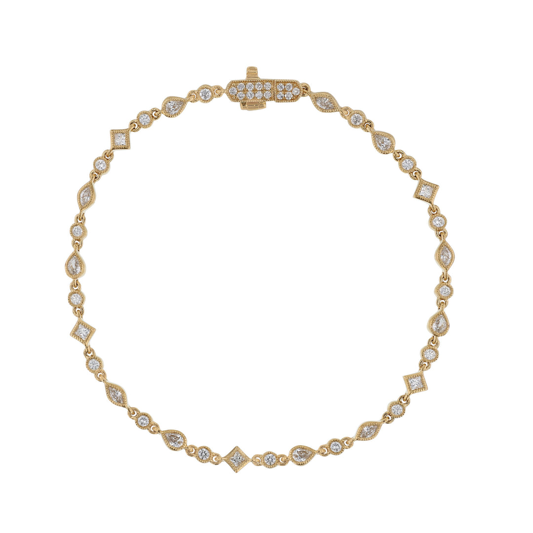 Alternating Bezel Set Diamond Bracelet
