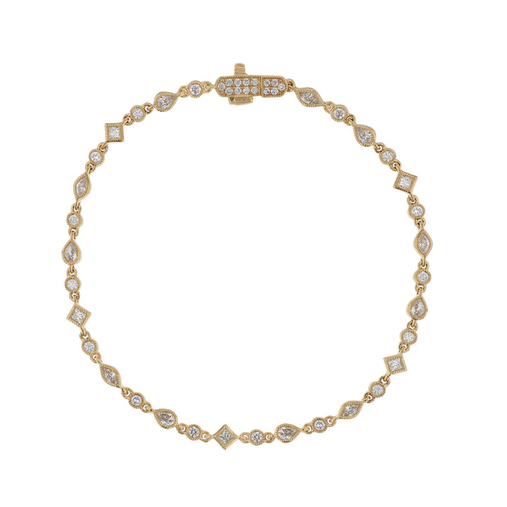Alternating Bezel Set Diamond Bracelet
