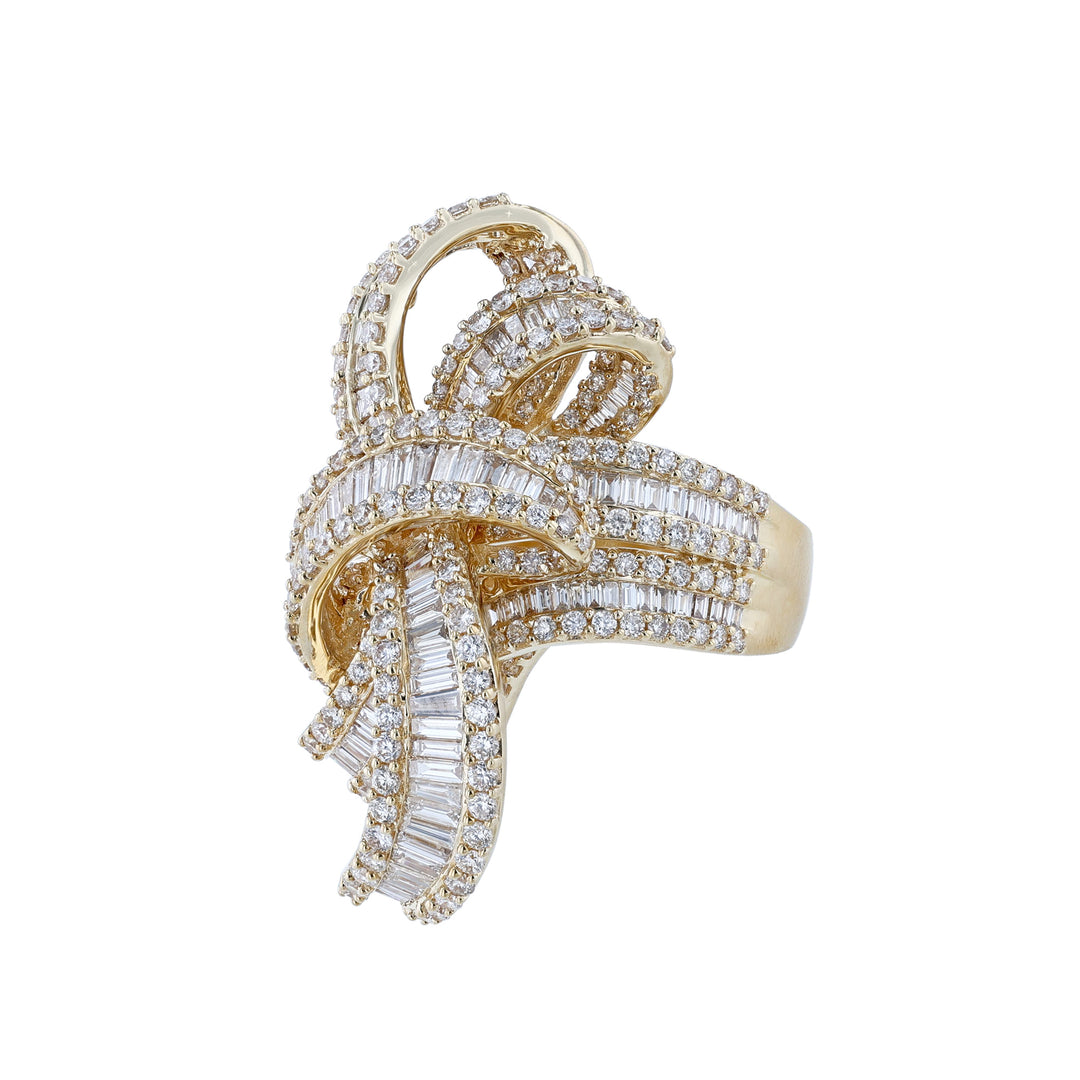 Twisted Knot Diamond Cocktail Ring, 4.39ct.