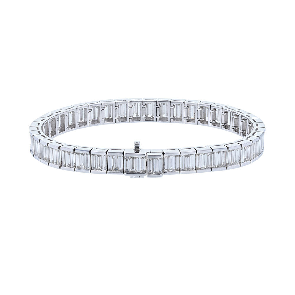 Platinum Diamond Baguette Tennis Bracelet