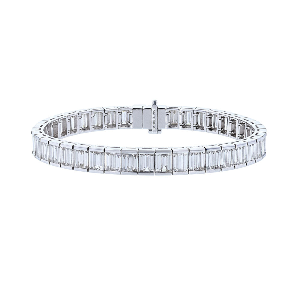 Platinum Diamond Baguette Tennis Bracelet