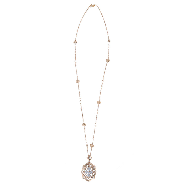 Diamond Cross Pendant with Heart Necklace