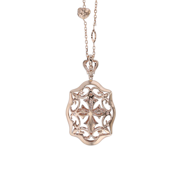 Diamond Cross Pendant with Heart Necklace