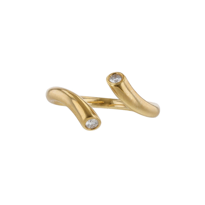 Yellow Gold Open Twist Diamond Ring
