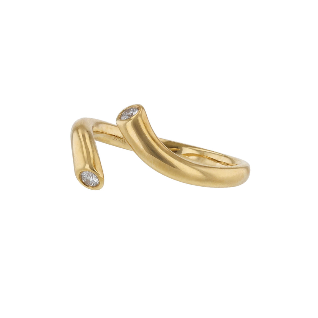 Yellow Gold Open Twist Diamond Ring