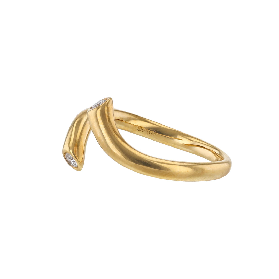Yellow Gold Open Twist Diamond Ring