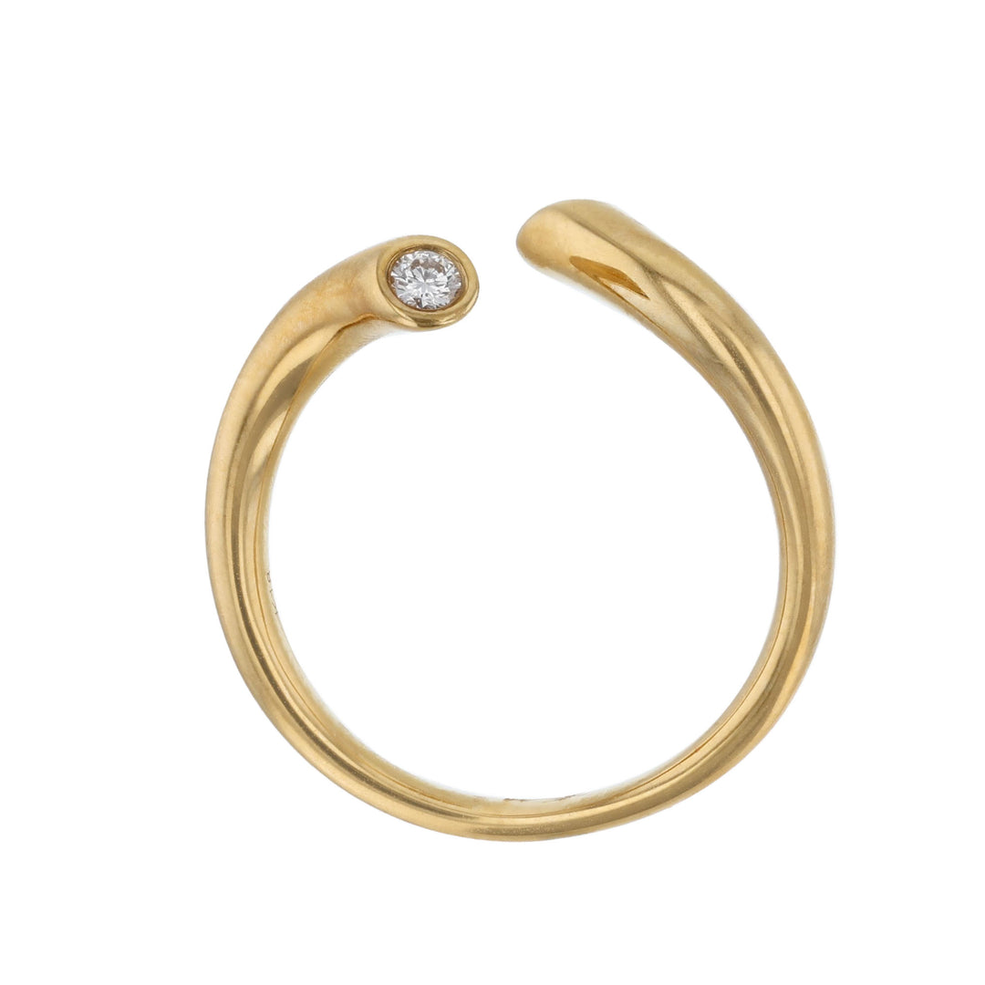 Yellow Gold Open Twist Diamond Ring