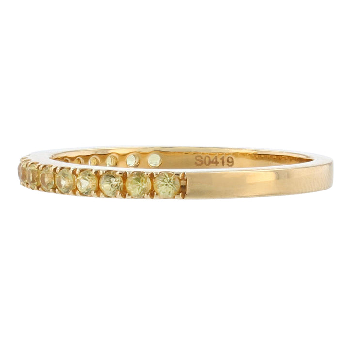 18K Yellow Gold Stackable Band, Yellow Sapphire