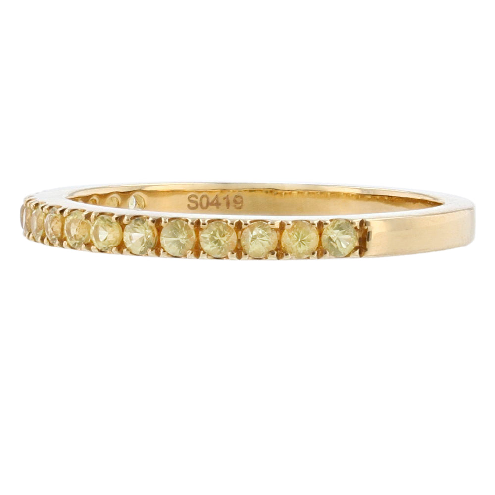 18K Yellow Gold Stackable Band, Yellow Sapphire