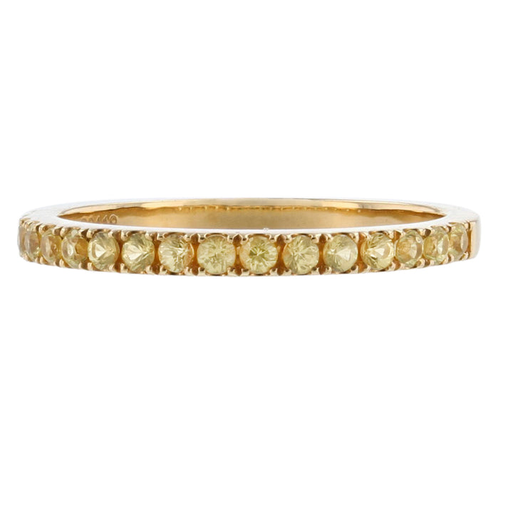 18K Yellow Gold Stackable Band, Yellow Sapphire