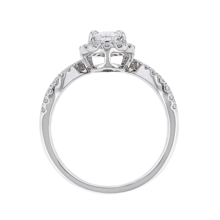 18K White Gold Pear Shape Engagement Ring