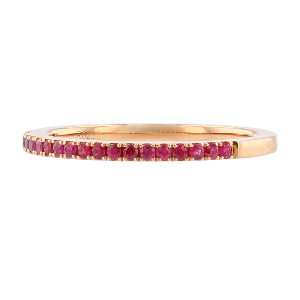 18K Rose Gold Stackable Band, Ruby