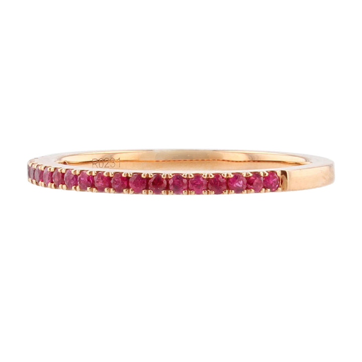 18K Rose Gold Stackable Band, Ruby