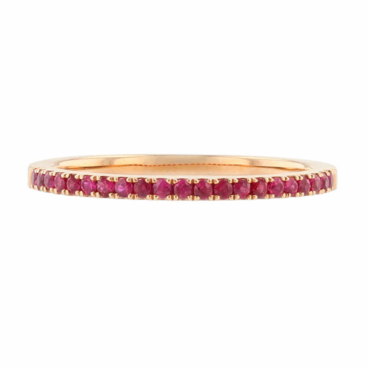 18K Rose Gold Stackable Band, Ruby