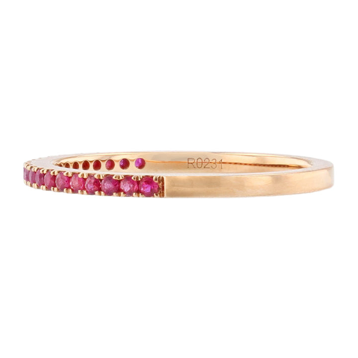 18K Rose Gold Stackable Band, Ruby