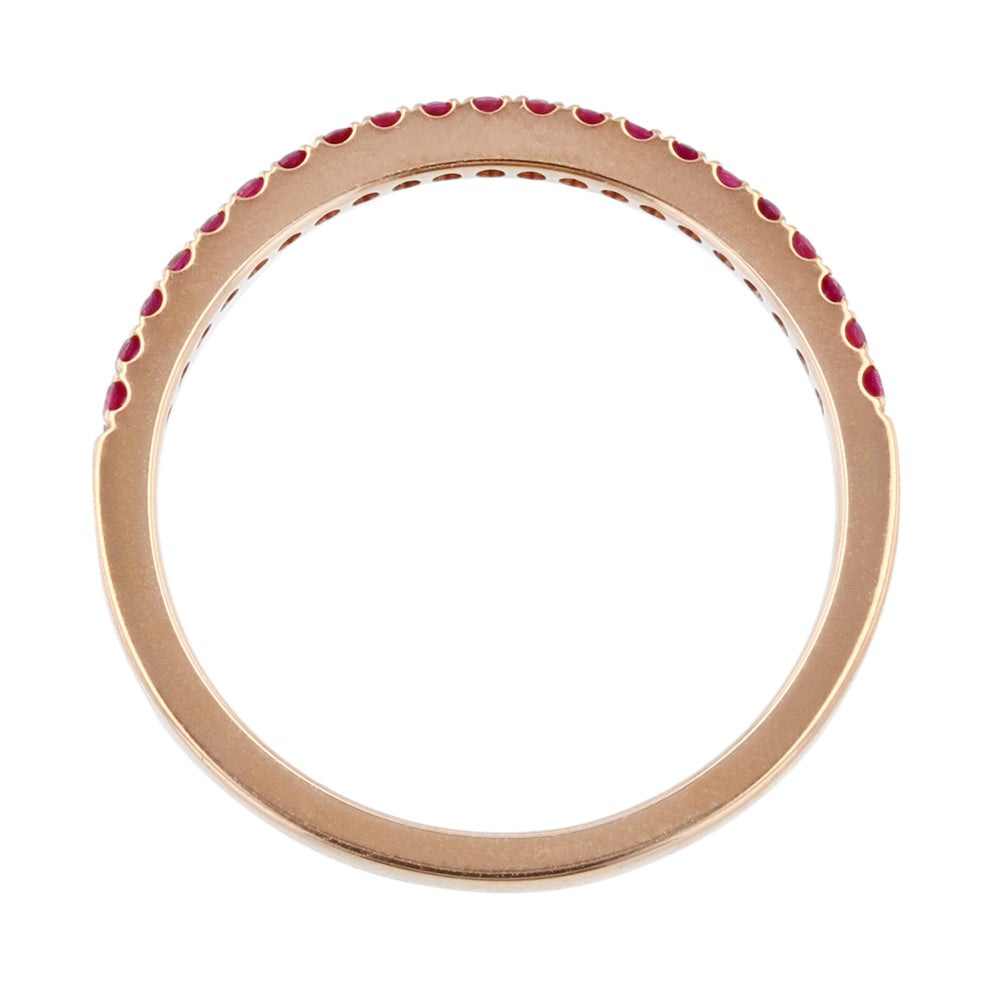18K Rose Gold Stackable Band, Ruby