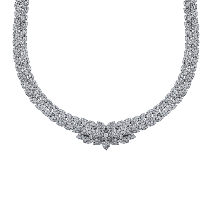 Pointed Floral Diamond Collar Necklace
