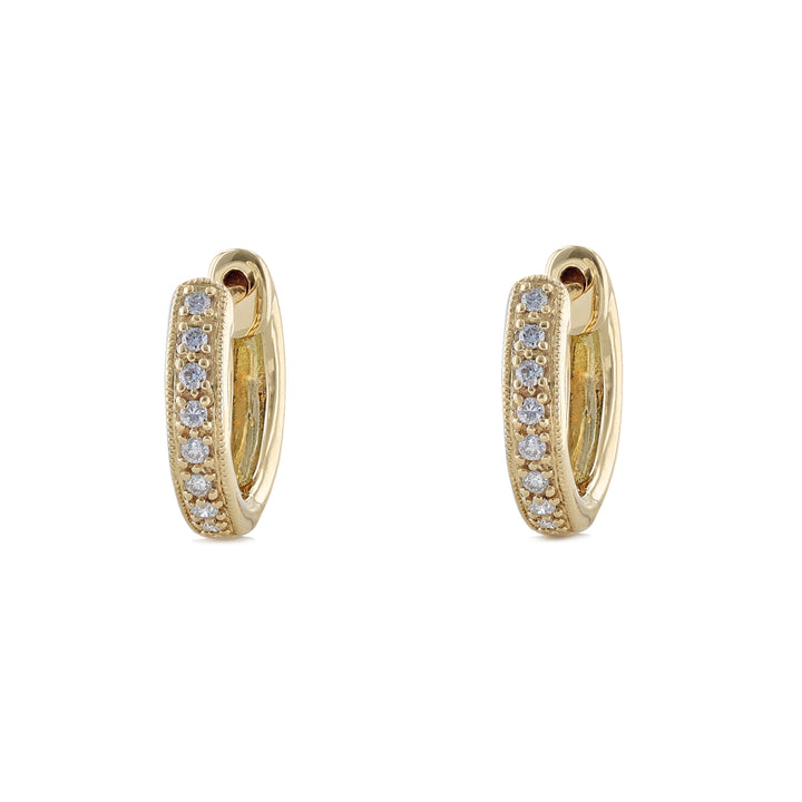 Mini Hoop Round Diamond Earrings