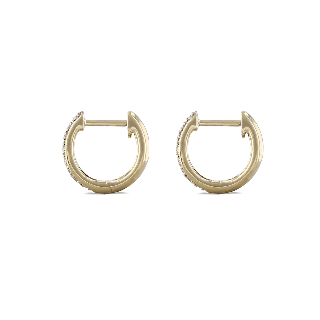 Mini Hoop Round Diamond Earrings