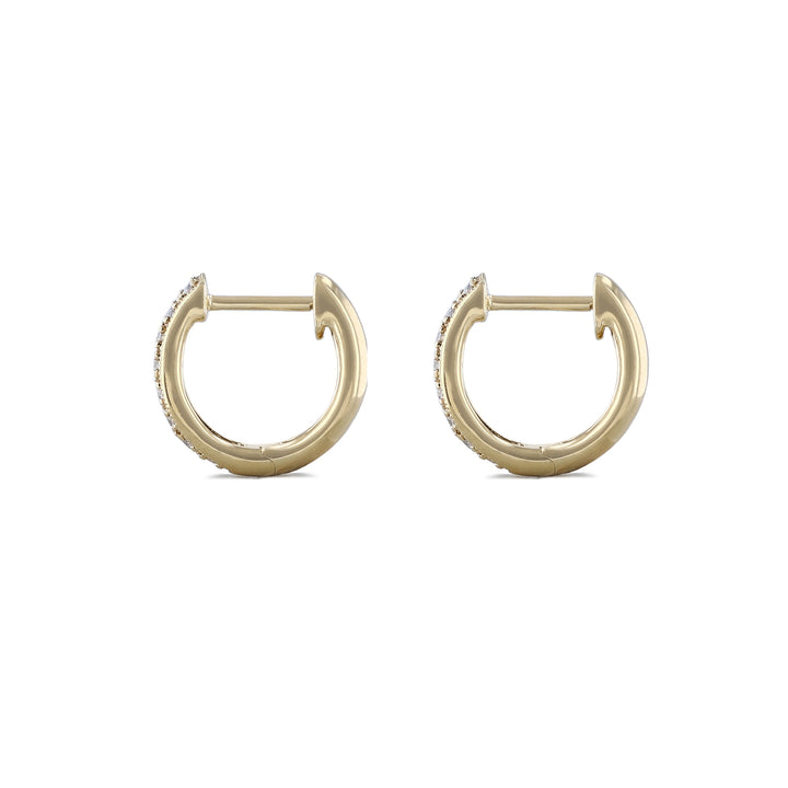 Mini Hoop Round Diamond Earrings