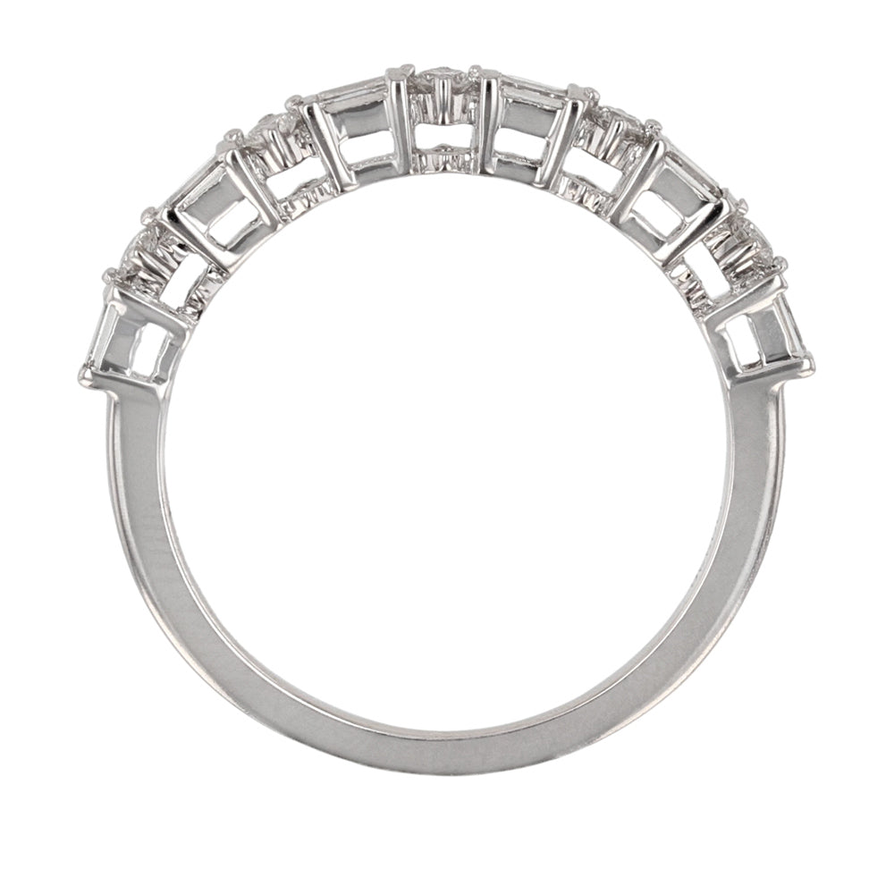 Round & Baguette Diamond Stackable Ring