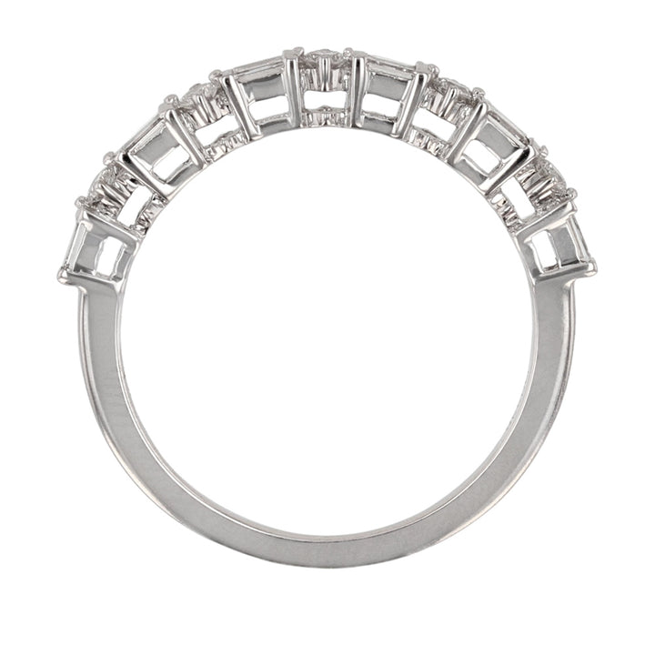 Round & Baguette Diamond Stackable Ring