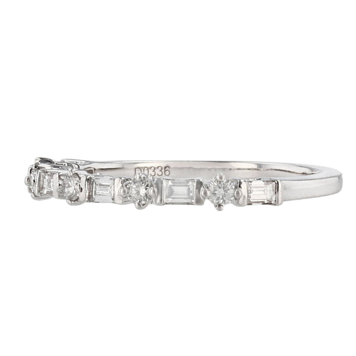 Round & Baguette Diamond Stackable Ring