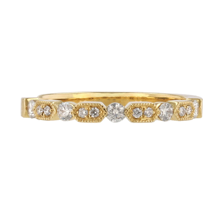 Milgrain Bezel Round Diamond Stackable Band