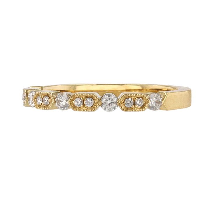 Milgrain Bezel Round Diamond Stackable Band