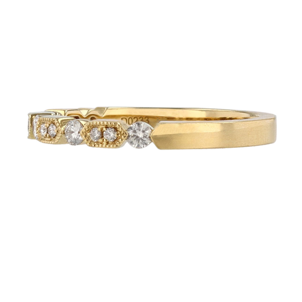 Milgrain Bezel Round Diamond Stackable Band