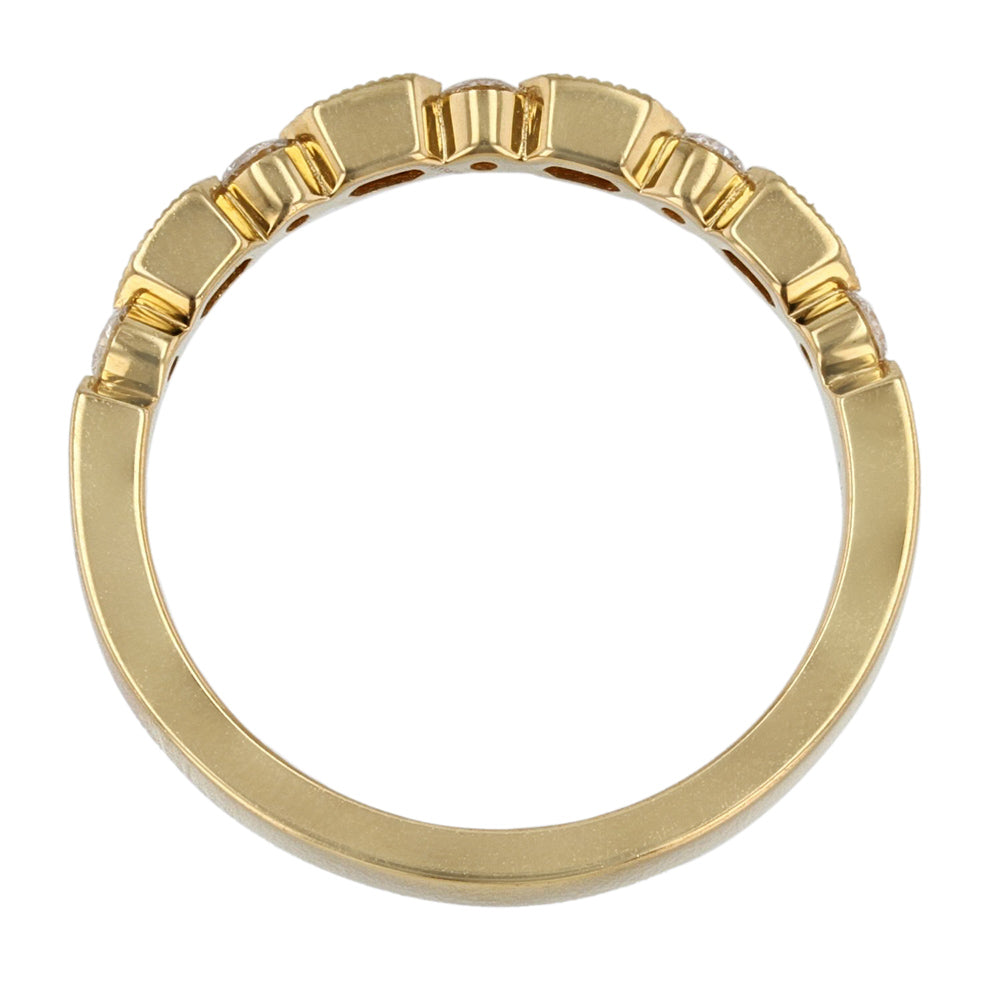 Milgrain Bezel Round Diamond Stackable Band