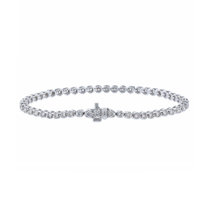 18K White Gold Diamond Tennis Bracelet, 3.03ct.