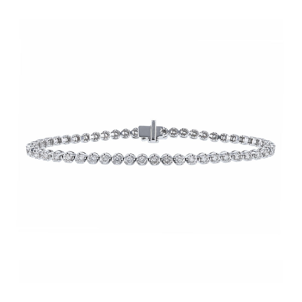 18K White Gold Diamond Tennis Bracelet, 3.03ct.
