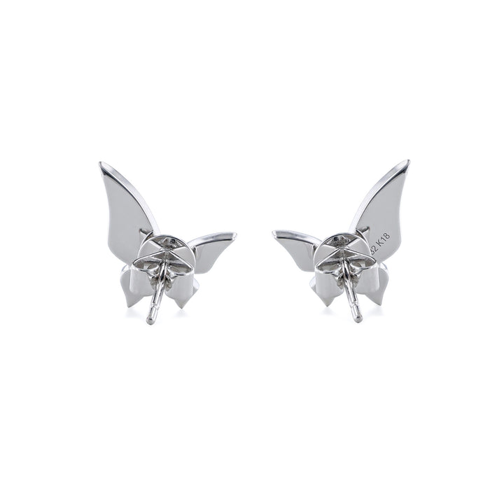Butterfly White Diamond Stud Earrings