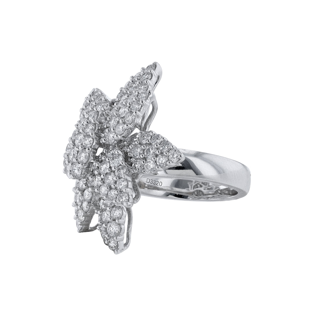 Pointed Floral Diamond Cocktail Ring