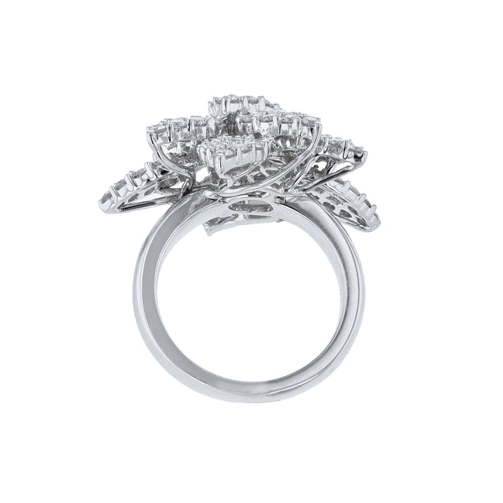 Pointed Floral Diamond Cocktail Ring