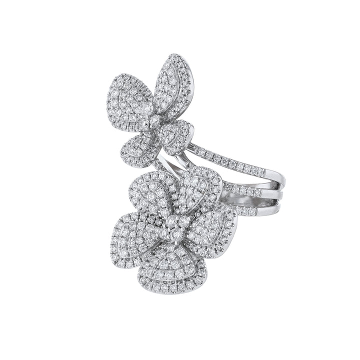 Butterfly with Flower Diamond Cocktail Ring