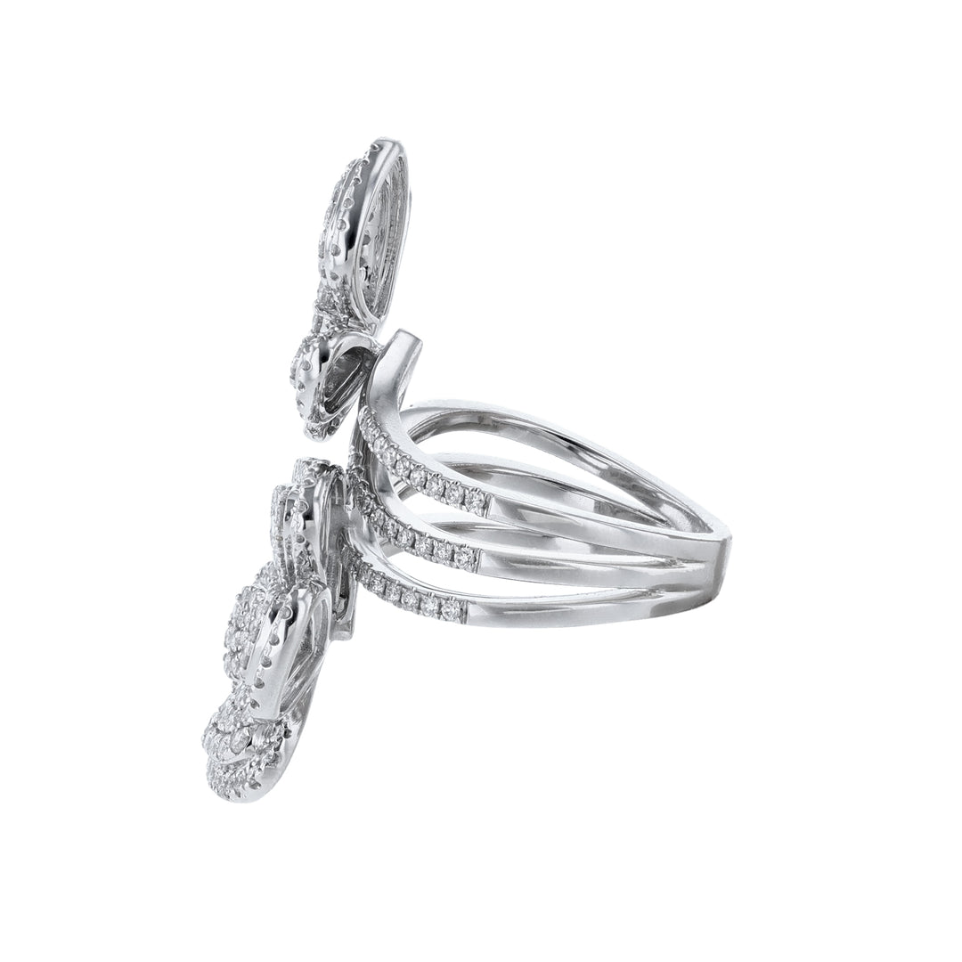 Butterfly with Flower Diamond Cocktail Ring