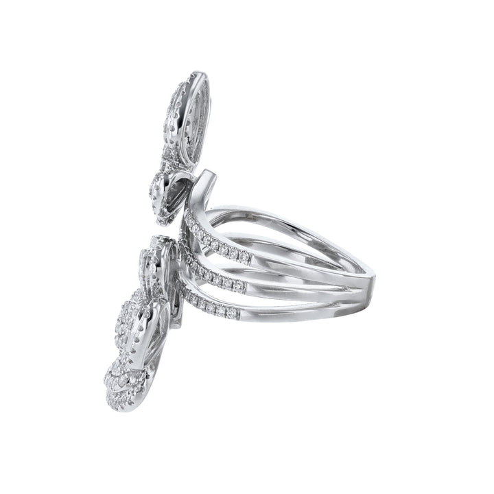 Butterfly with Flower Diamond Cocktail Ring