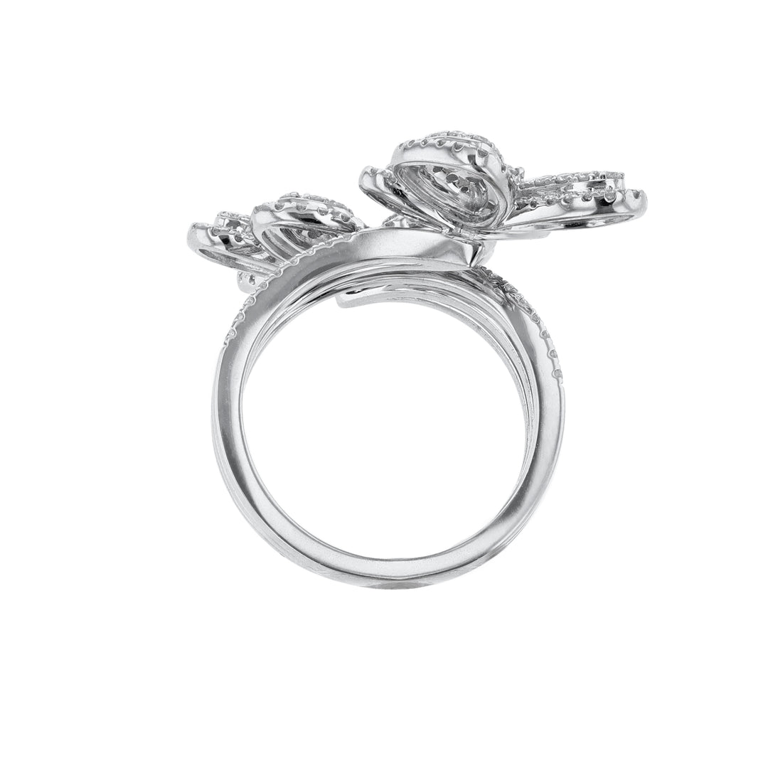 Butterfly with Flower Diamond Cocktail Ring