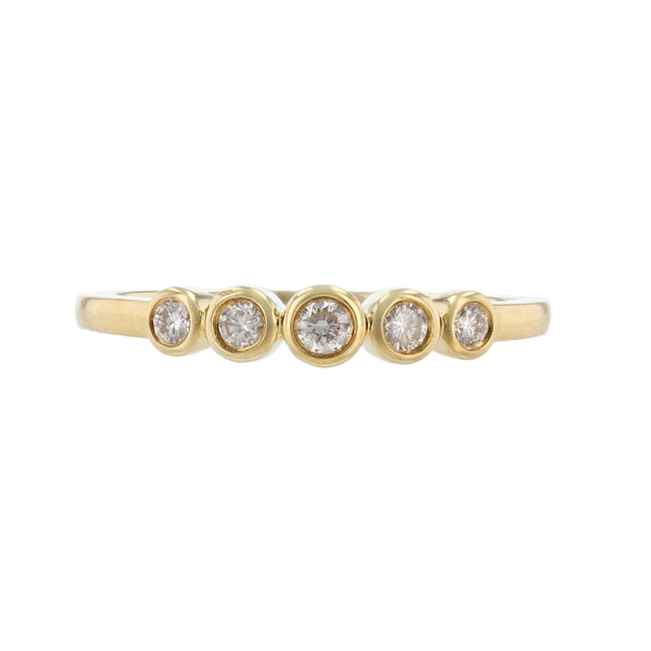 Five Bezel Diamond Band, 18K Yellow Gold